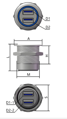M28 connector dimension drawing preview from selection manual