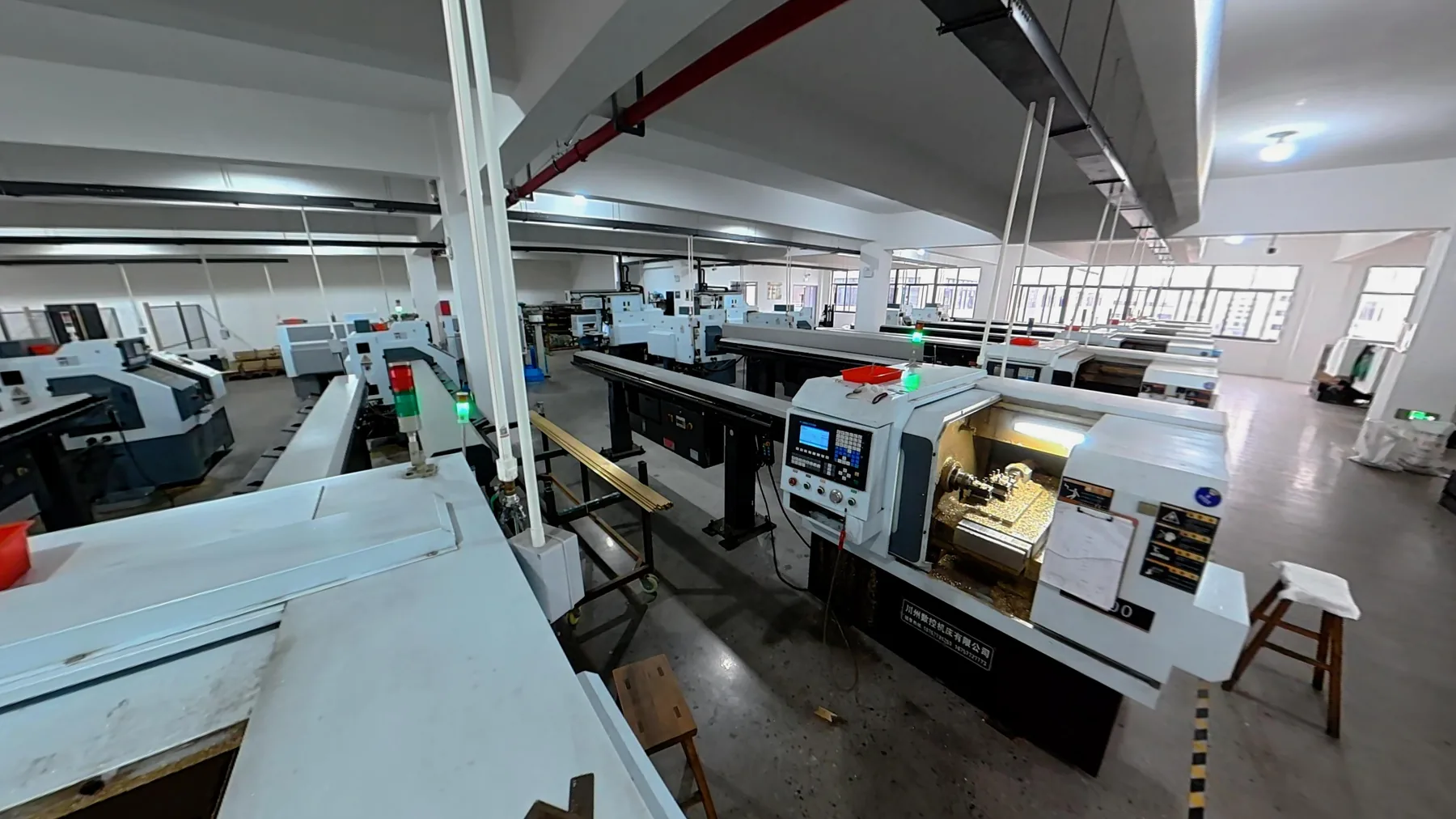 CNC lathe workshop detail showing in-house manufacturing context for RFQ review