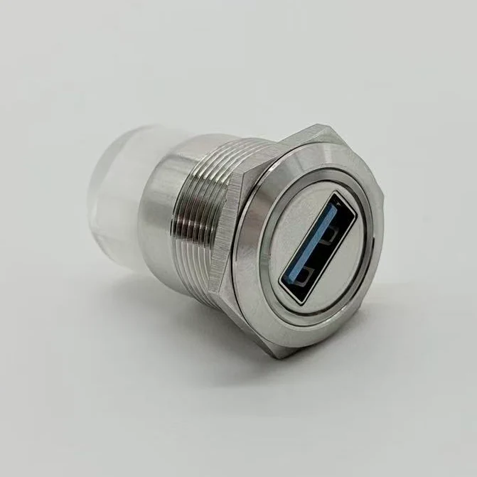 M22 single-head metal USB-A panel connector category visual