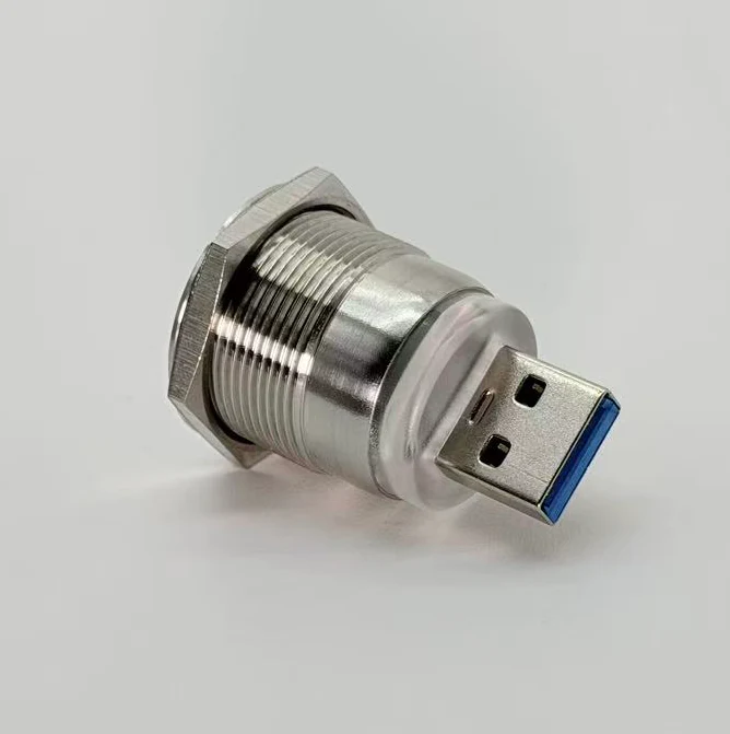 GBU3-M22G-ANB USB-A female to USB-A male rear view